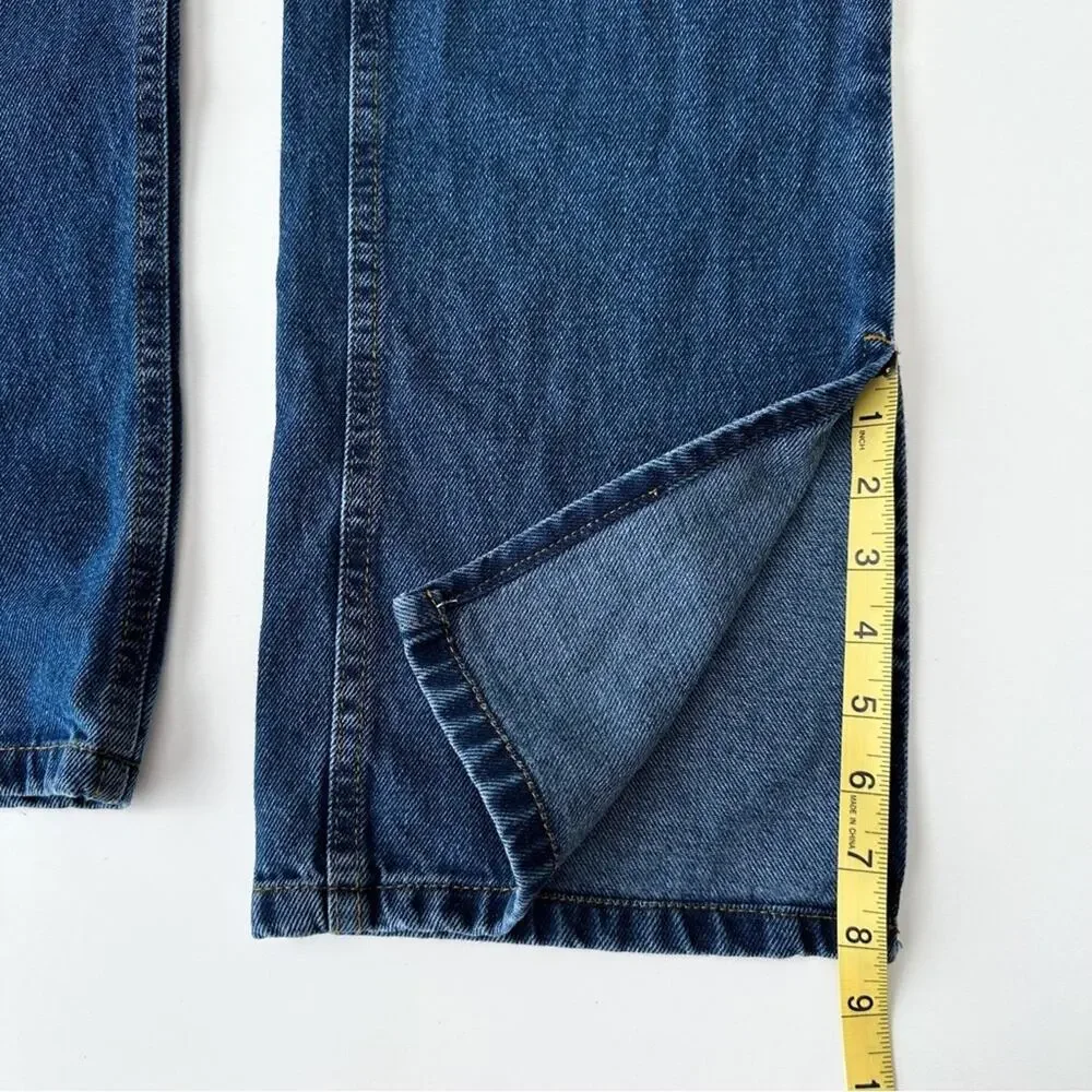 NA-KD Split Hem High Waist Denim Jeans - Picture 12 of 12